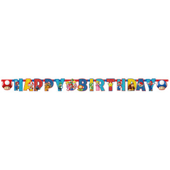 Girlanda Super Mario Brothers "Happy Birthday" / 15x190 cm