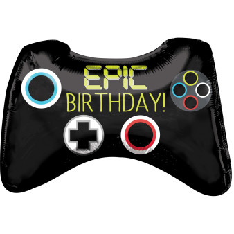 Balon foliowy GamePad "Epic Birthday" / 71x45 cm