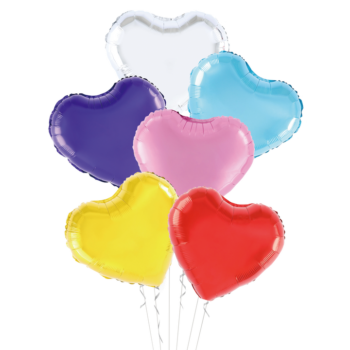 Zestaw balonów foliowych 18" Serca, mix kolorów / 45 cm