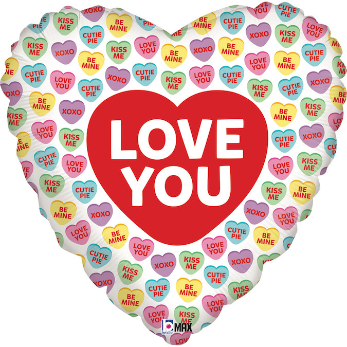 Balon foliowy serce "I LOVE YOU" / 46 cm