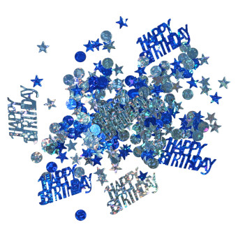 Niebieski konfetti "Happy Birthday"