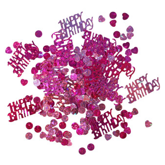 Różowe konfetti "Happy Birthday"