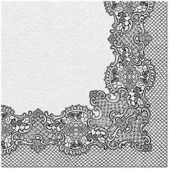 Serwetki flizelinowe wzorzyste "Royal Lace", czarne /  40x40