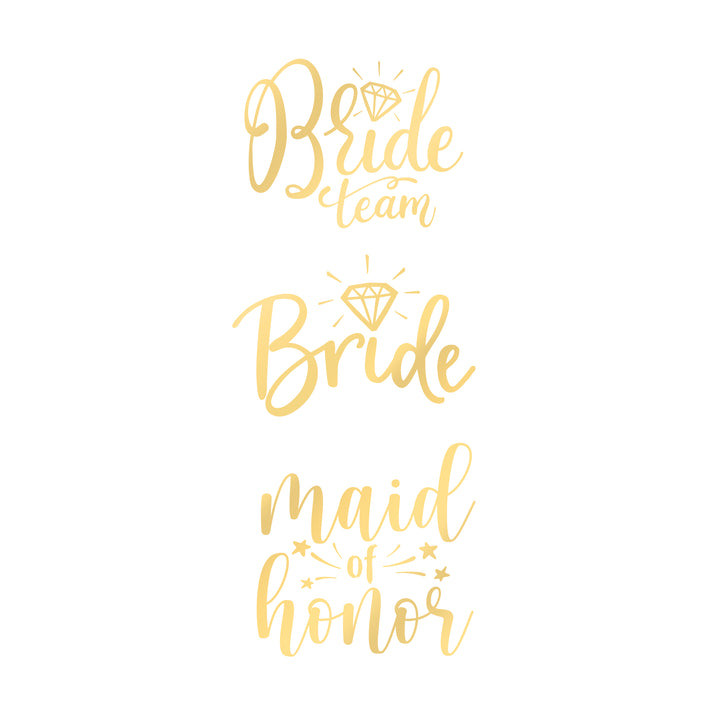 Tatuaże zmywalne "Bride to Be" złote