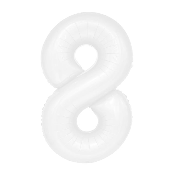 Balon foliowy biała cyfra 8 / 100 cm