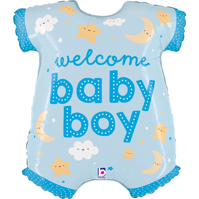 Balon foliowy śpioszki "Welcome Baby Boy" / 79 cm