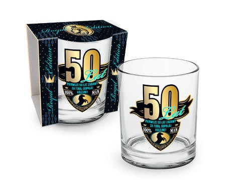 Szklanka do whiskey na 50 urodziny