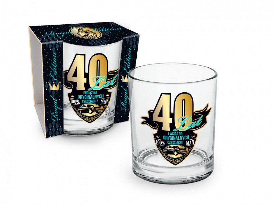 Szklanka do whiskey na 40 urodziny