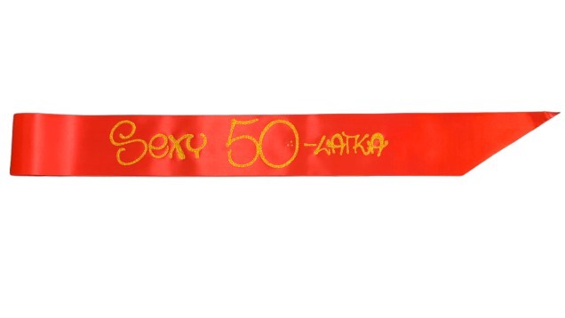 Czerwona szarfa na 50 urodzin