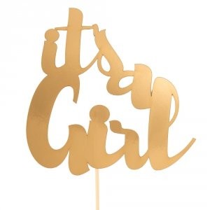 Złoty topper "It Is a Girl"