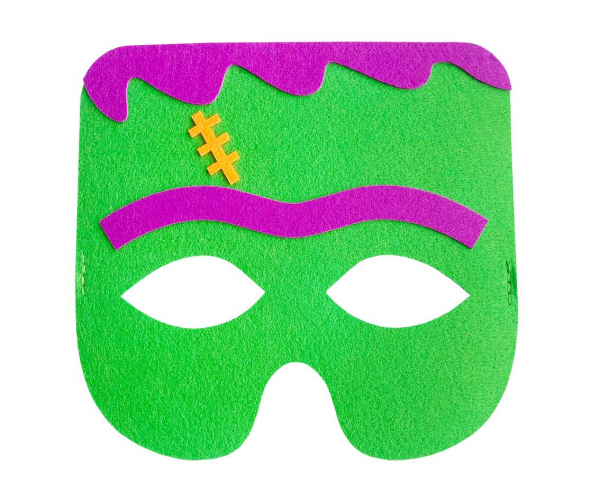 Maska Zielony potwór / 18x17 cm