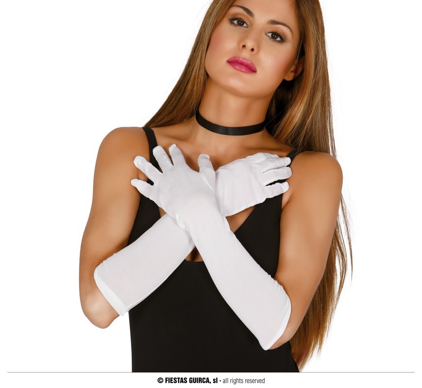 Białe rękawiczki / 42 cm