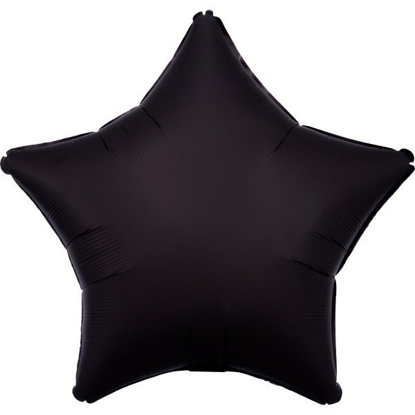 Balon foliowy Silk Lustre Black - Gwiazda czarna / 48 cm