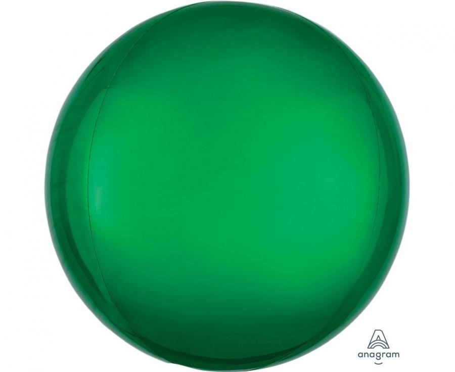 Balon foliowy Orbz - Kula zielona / 38x40 cm