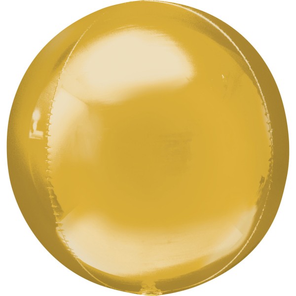 Balon foliowy Orbz - Kula złota (niezapakowany) / 38x40 cm