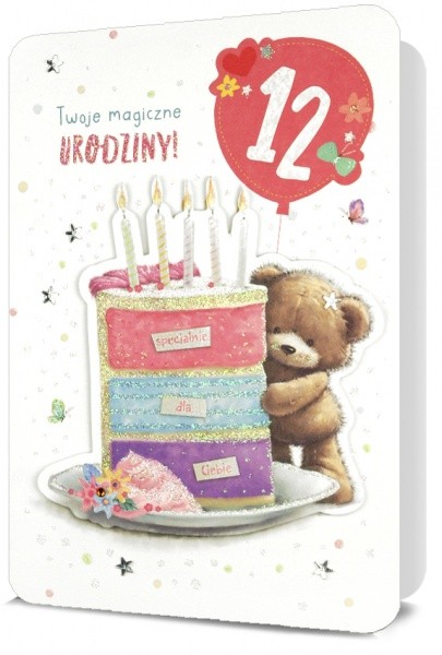 Kartka z życzeniami urodzinowymi dla dziecka z naklejkami z cyframi