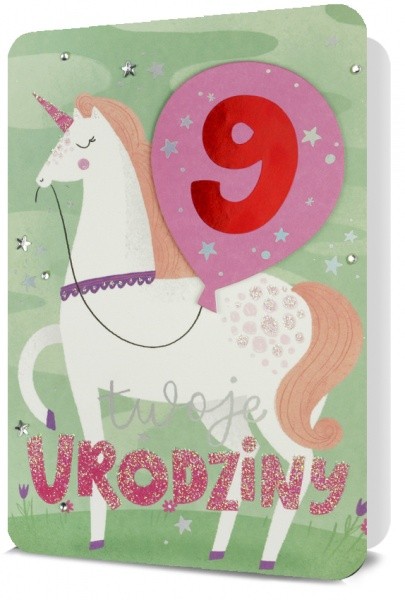 Kartka z życzeniami urodzinowymi dla dziecka z naklejkami z cyframi