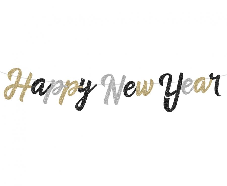 Girlanda brokatowa "Happy New Year"