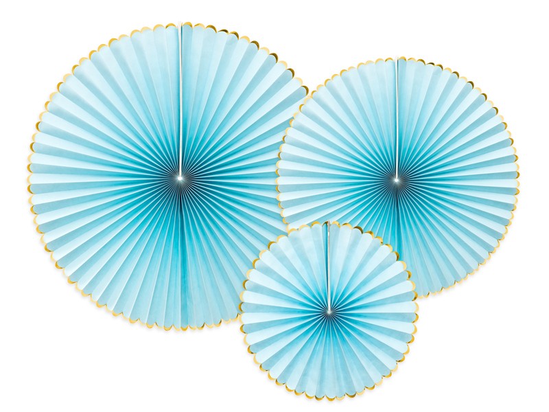 Rozety dekoracyjne, błękitne / średnica 23,32 i 40 cm