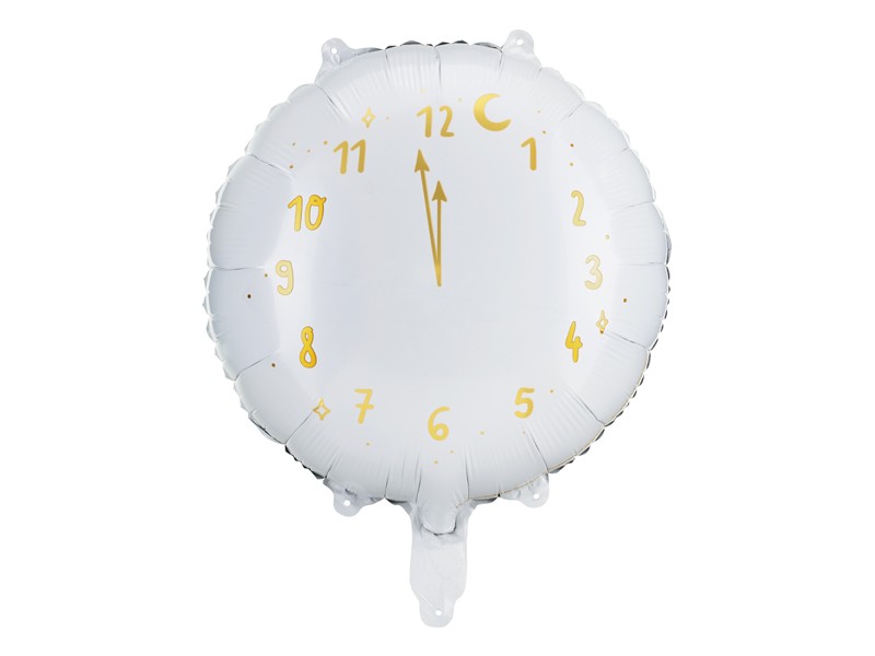Balon foliowy biały Zegar