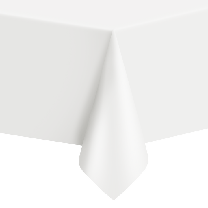 Obrus plastikowy biały / 137x274 cm