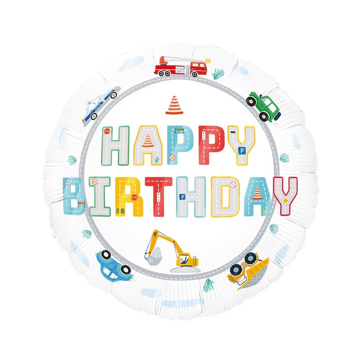 Balon foliowy "Happy Birthday" Auta