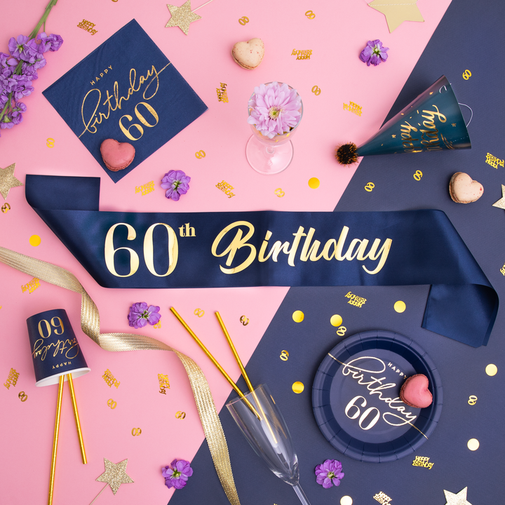 Szarfa urodzinowa "60th Birthday"