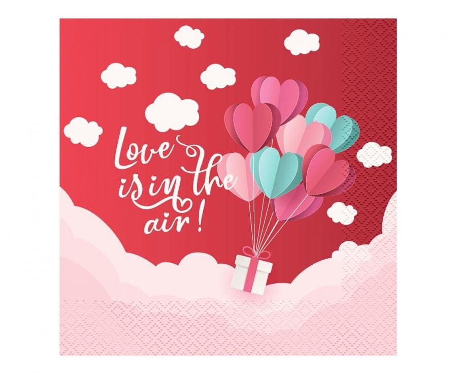 Serwetki "Love is in the air" / 33x33 cm