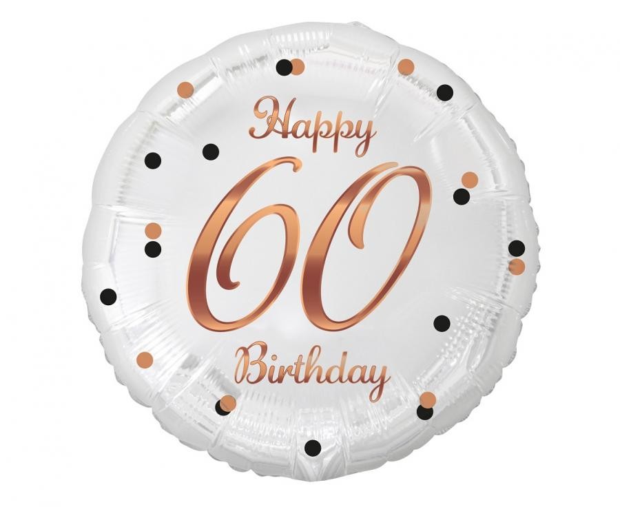 Balon foliowy "Happy 60 Birthday" / 36 cm
