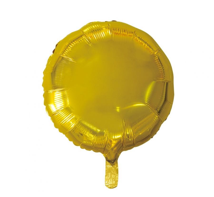 Balon foliowy "Okrągły" złoty / 36 cm