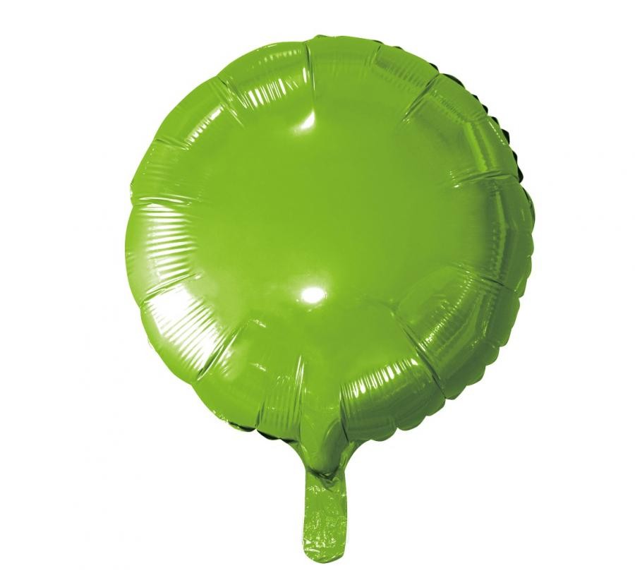 Balon foliowy "Okrągły" zielony / 36 cm