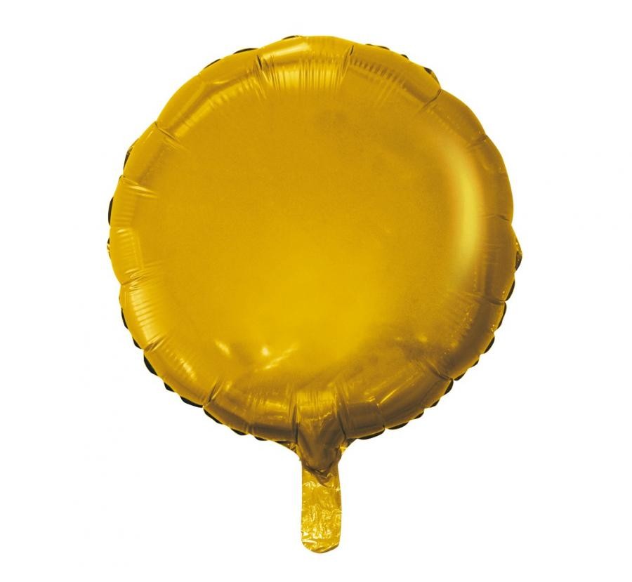 Balon foliowy "Okrągły" matowy złoty / 36 cm
