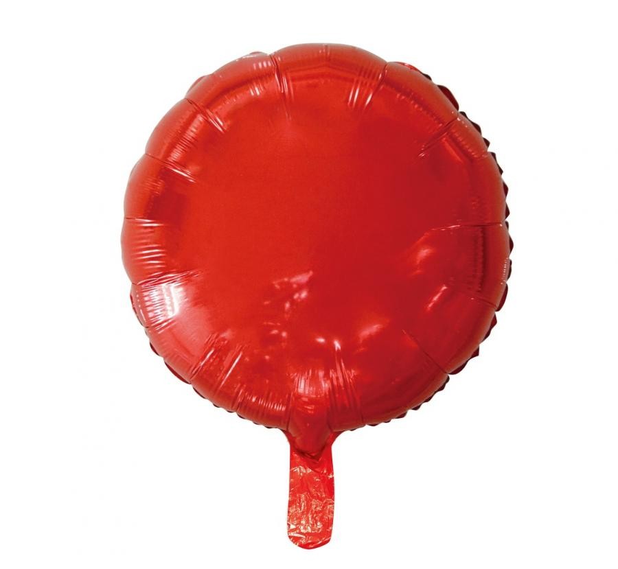 Balon foliowy "Okrągły" czerwony / 36 cm