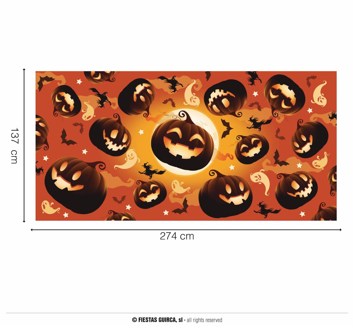 Obrus w Dynie na Halloween / 137x274 cm