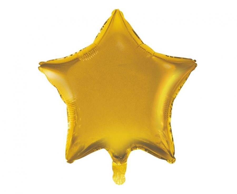 Balon foliowy "Gwiazda", złota matowa / 44 cm