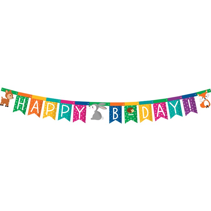 Girlanda Woodland Zwierzątka Leśne "Happy Birthday"