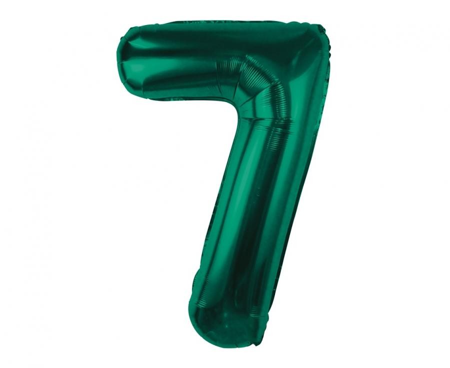 Balon Cyfra 7 butelkowa zieleń