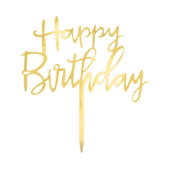 Złoty topper lustrzany "Happy Birthday"