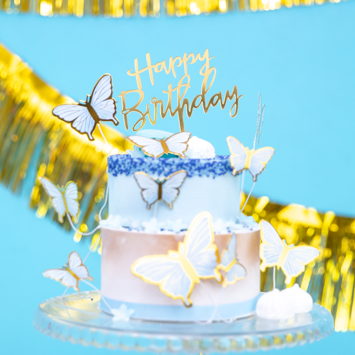 Złoty topper lustrzany "Happy Birthday"