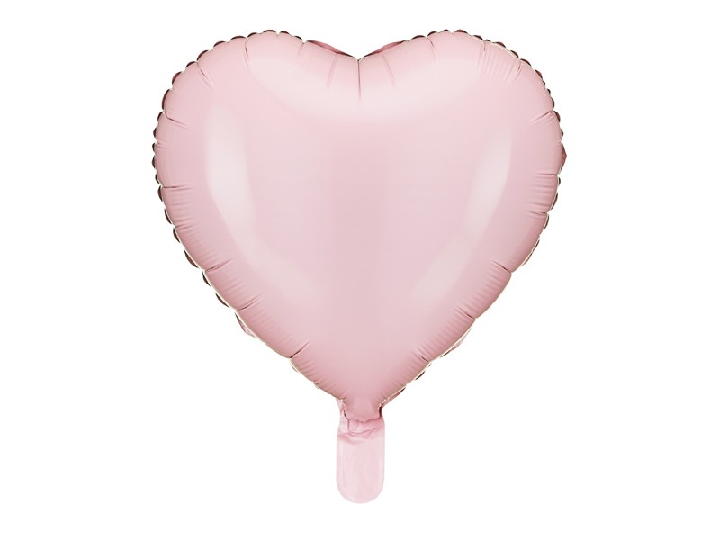Balon foliowy "Serce", jasny róż / 45 cm