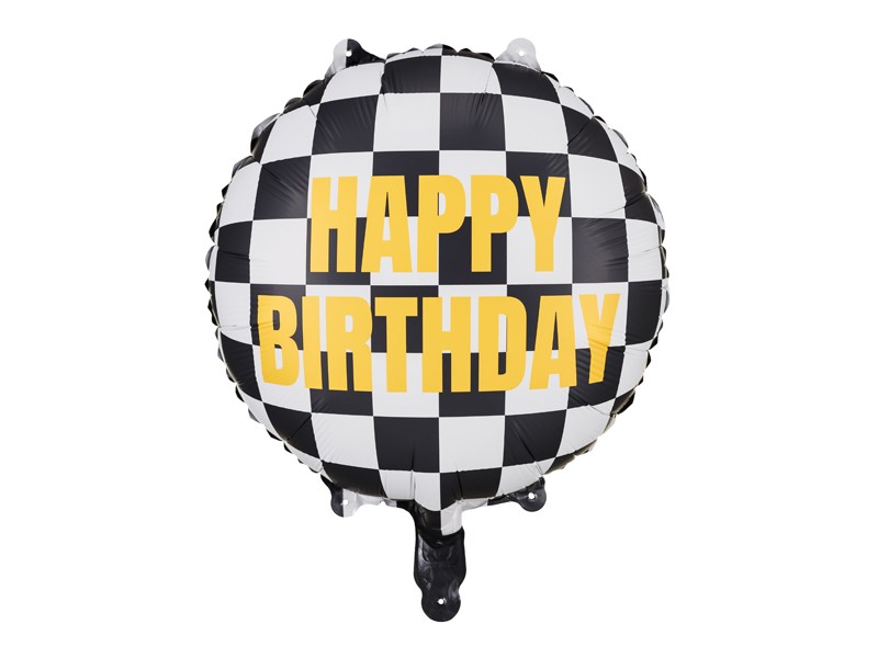 Balon szachownica "Happy Birthday" /45 cm