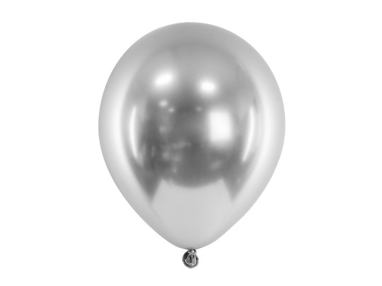 Balony Glossy, srebrne / 46 cm