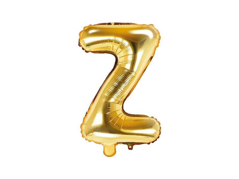 Balon foliowy 14" metalizowany litera "Z", złoty / 35 cm