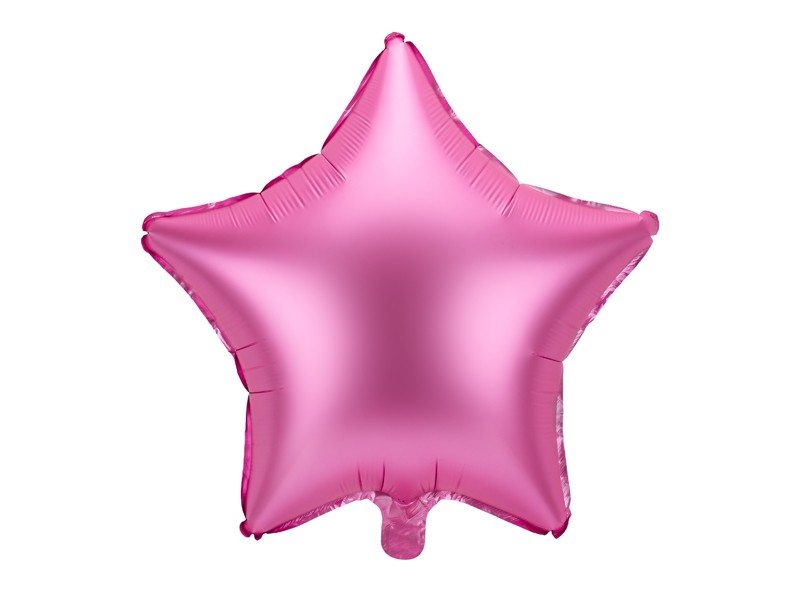 Balon Gwiazda różowa, satynowa / 48 cm