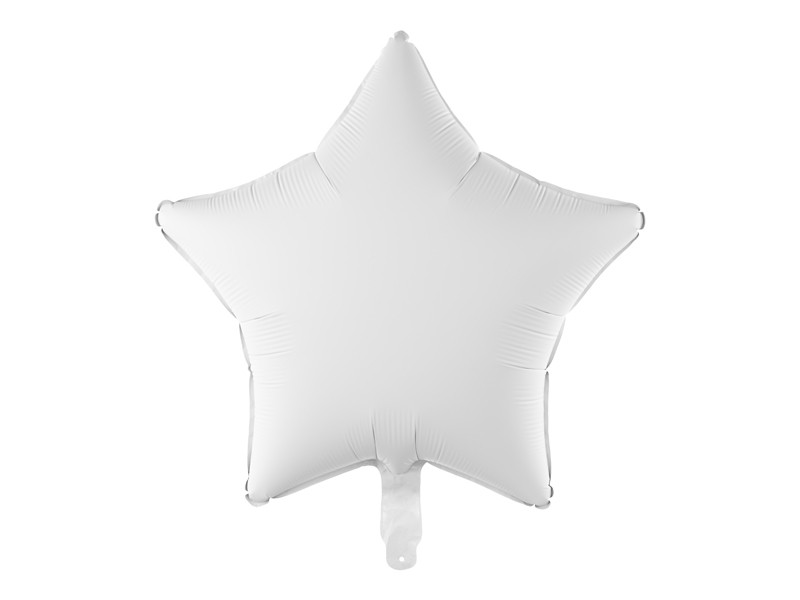 Balon Gwiazda pastelowa biała / 48 cm